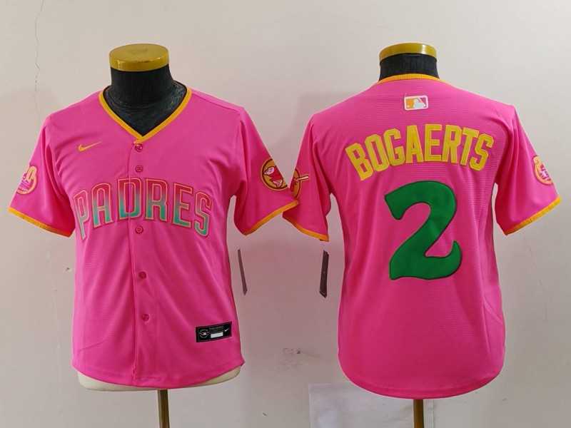 Youth San Diego Padres #2 Xander Bogaerts Pink Fashion Baseball Jersey